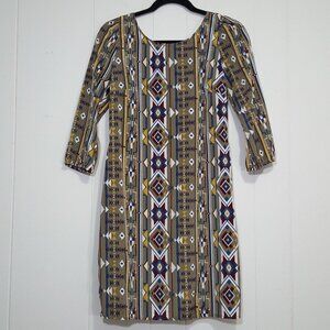Mi ami shift dress green size M retro geometric